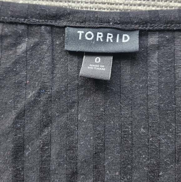 Torrid Black Buttoned Ribbed Bodysuit - Picture 2 of 2